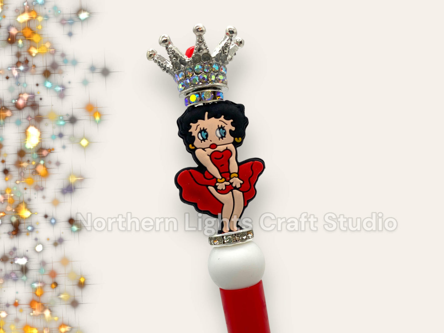 Beaded Betty Boop Pen, Betty Boop Beaded Pen, Betty Boop Pen, Queen Betty, Rhinestone Betty Boop Pen, Bling Betty Boop, Betty Boop Gift