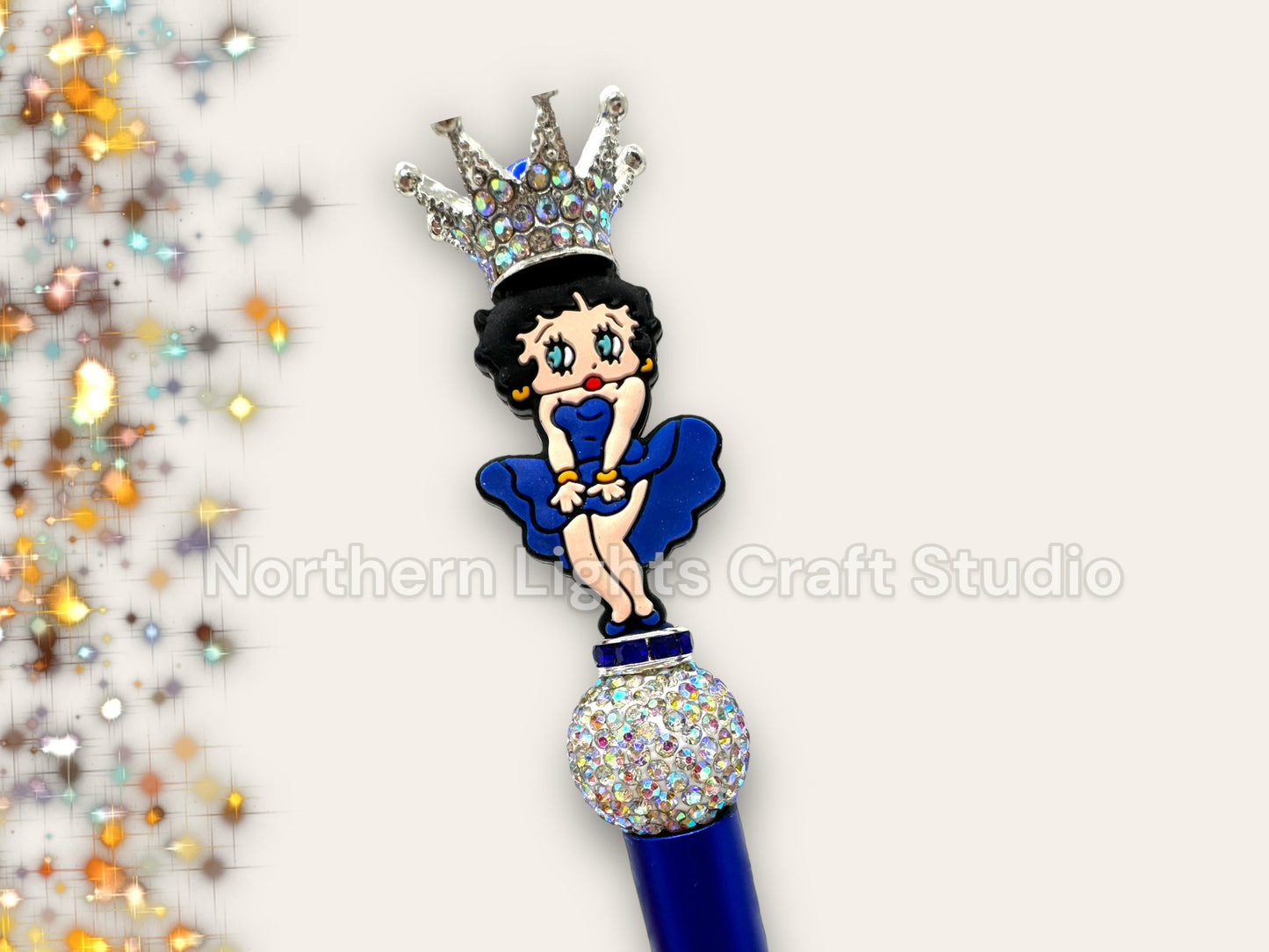 Beaded Betty Boop Pen, Betty Boop Beaded Pen, Betty Boop Pen, Queen Betty, Rhinestone Betty Boop Pen, Bling Betty Boop, Betty Boop Gift