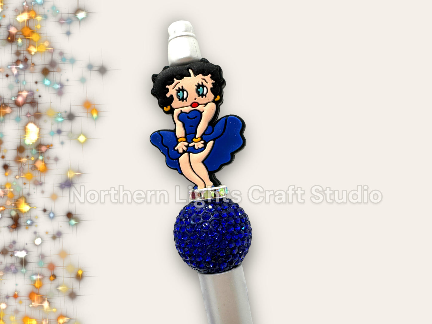 Beaded Betty Boop Pen, Betty Boop Beaded Pen, Betty Boop Pen, Queen Betty, Rhinestone Betty Boop Pen, Bling Betty Boop, Betty Boop Gift