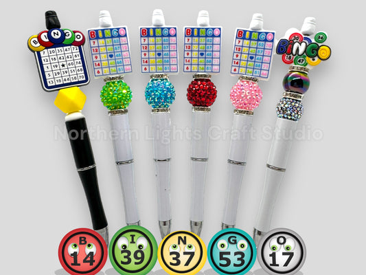 Handmade Bingo Beaded Pen, Bingo Pen, Gifts for Bingo Players, Bingo Gift, Beaded Bingo Pen, Bingo Gift Ideas, Bingo Player Gift
