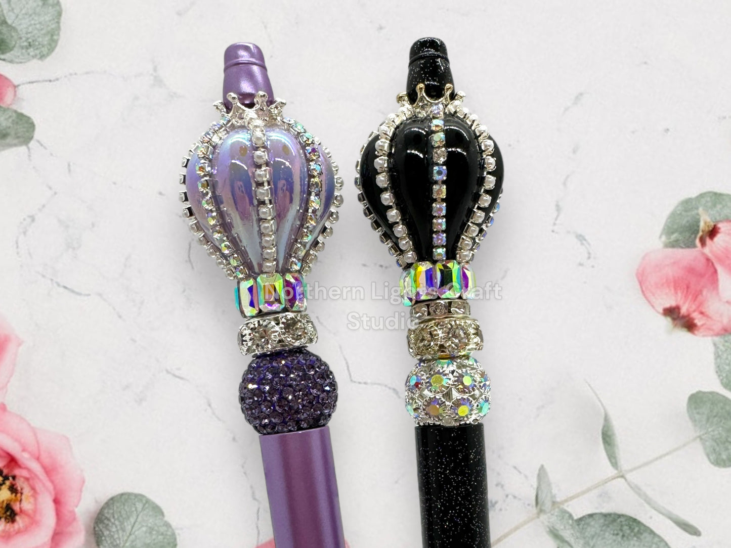 Custom Beaded Balloon Pen, Fancy Pen, Fancy Bead Pen, Glam Pen, Rhinestone Balloon Pen - Scroll through photos to see all options, Bling Pen