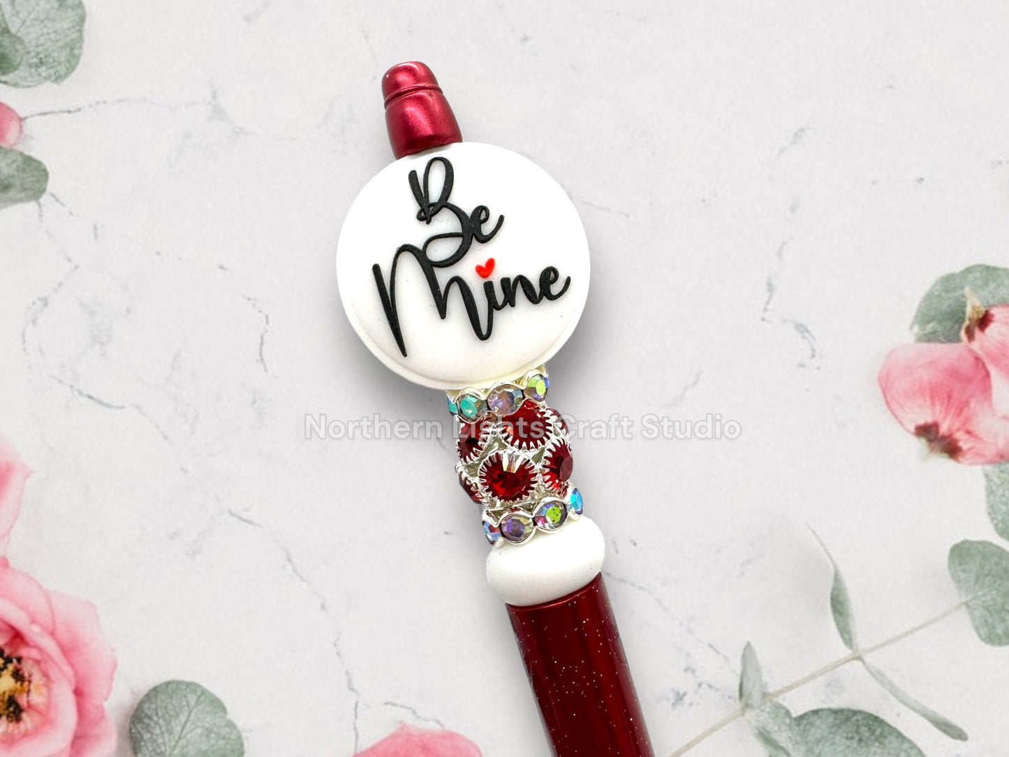 Beaded Valentine Pen, Custom Valentine Bead Pen, Be Mine Pen, Valentine's Day Gift, Valentine Truck, I Love You A Latte Charm Pen