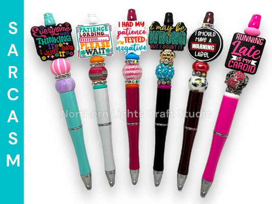 Beaded Sarcasm Pen, Sarcastic Pens, Everyone Was Thinking It, Patience Loading, Had My Patience Tested, I May Be Wrong, Warning Label