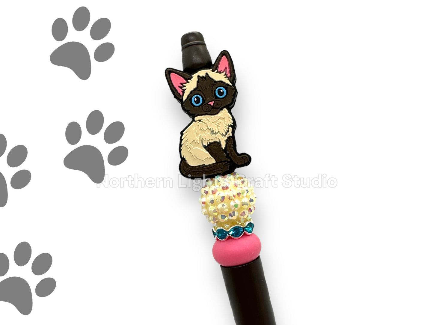 Custom Beaded Cat Pen, My Cat and I Talk S*it About You Bead Pen, Crazy Cat Lady Beaded Pen, Cat Pen, Siamese Cat Pen