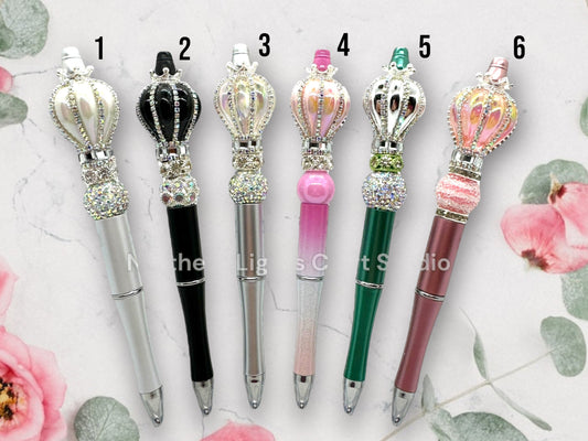 Custom Beaded Balloon Pen, Fancy Pen, Fancy Bead Pen, Glam Pen, Rhinestone Balloon Pen - Scroll through photos to see all options, Bling Pen