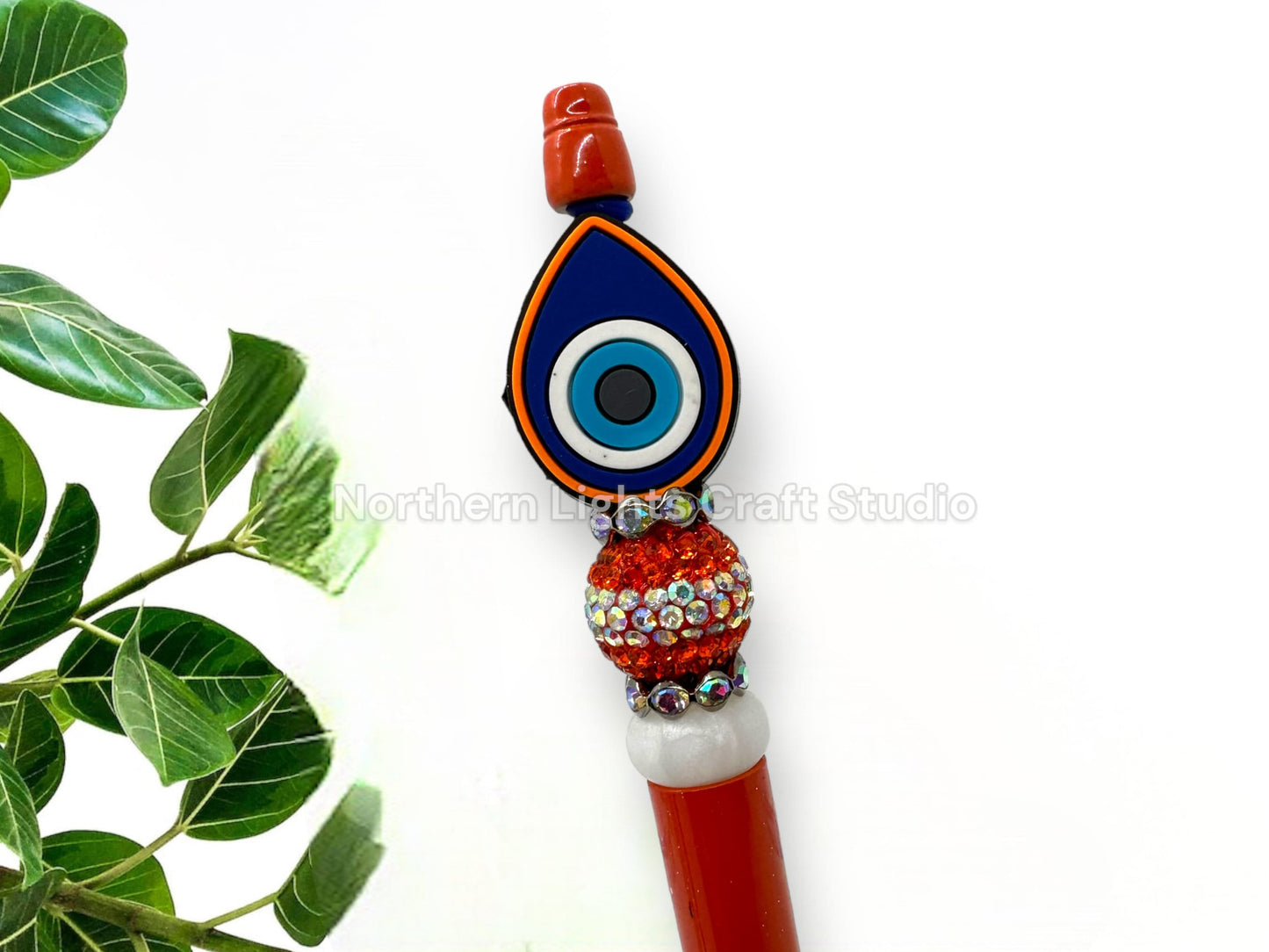 Custom Beaded Evil Eye Charm Pen