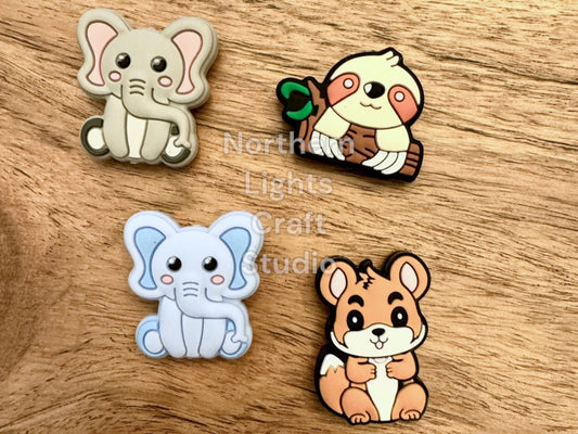 Animal Focal Beads, Elephant Focal, Sloth Focal, Chinchilla Focal
