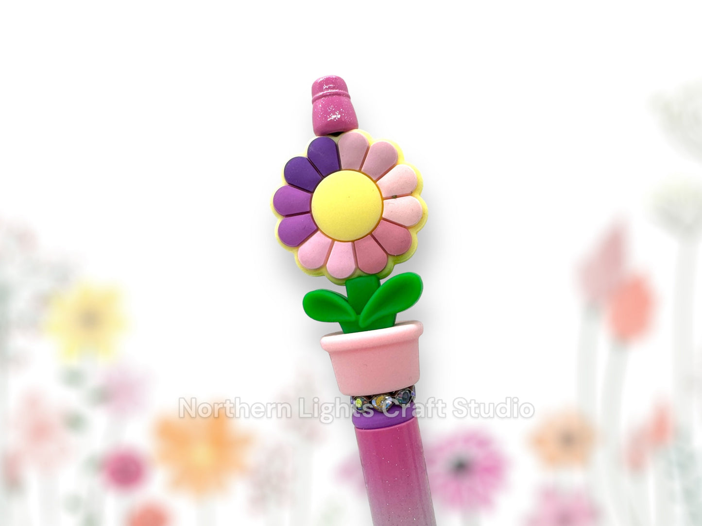 Custom Beaded Flower Pen, Potted Flower Pen, Potted Flower Pen, Bling Flower Pen, Bling Flower Pen, Fancy Flower Pen