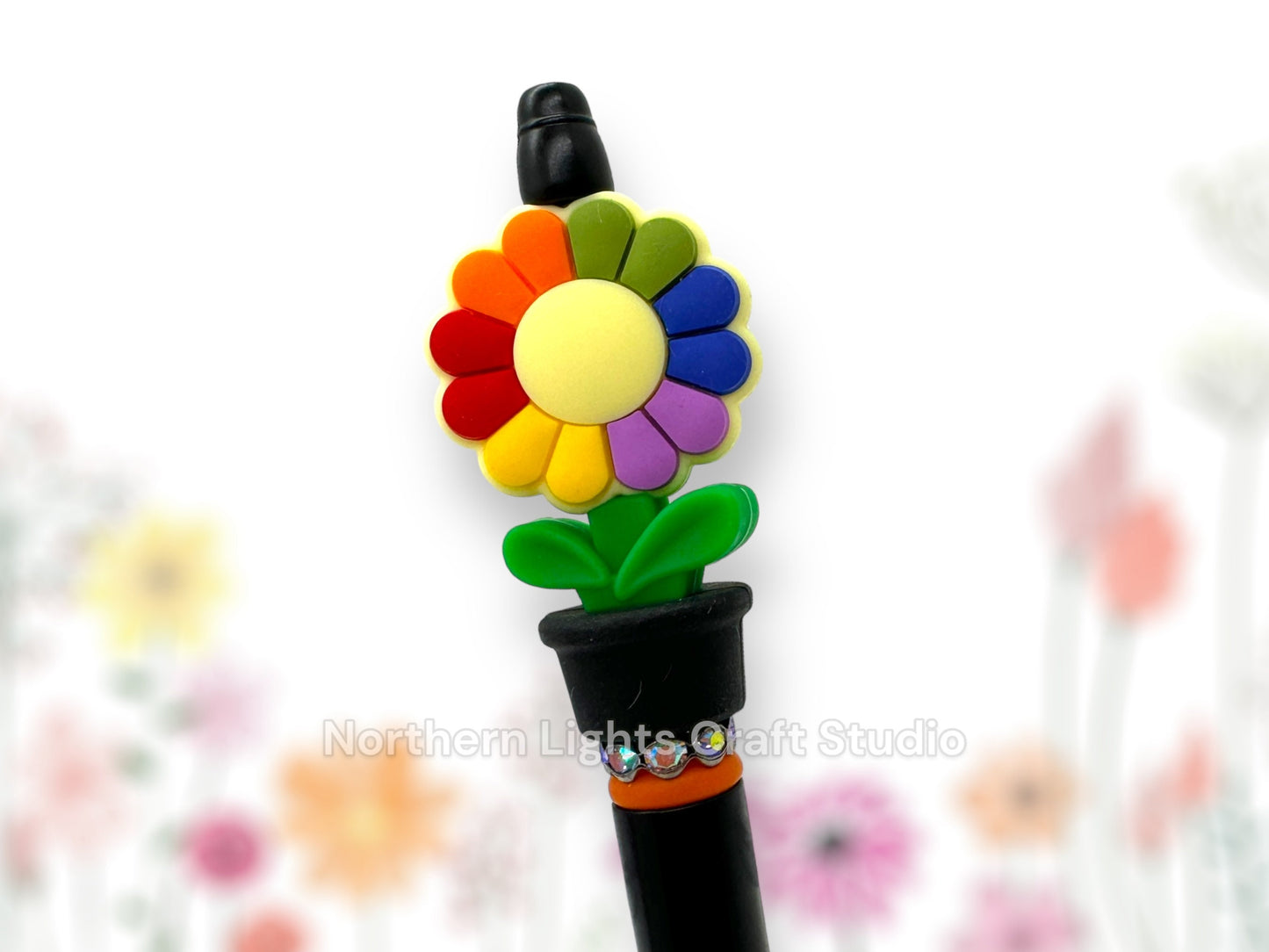 Custom Beaded Flower Pen, Potted Flower Pen, Potted Flower Pen, Bling Flower Pen, Bling Flower Pen, Fancy Flower Pen