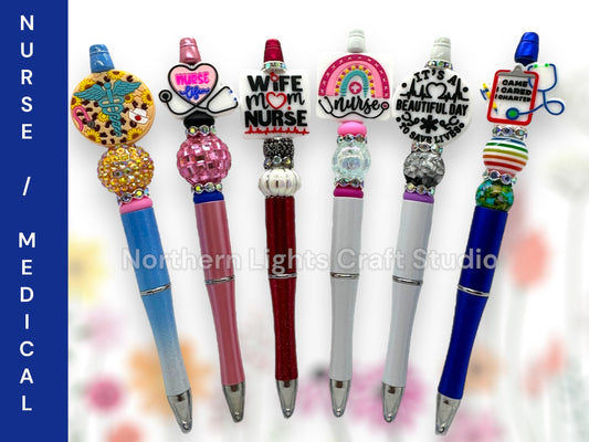 Custom Beaded Nurse Pen, Gifts for Nurses, Glam Nurse Pen, Fancy Nurse Pen, Nurse Life Pen, It's a Beautiful Day To Save Lives Pen