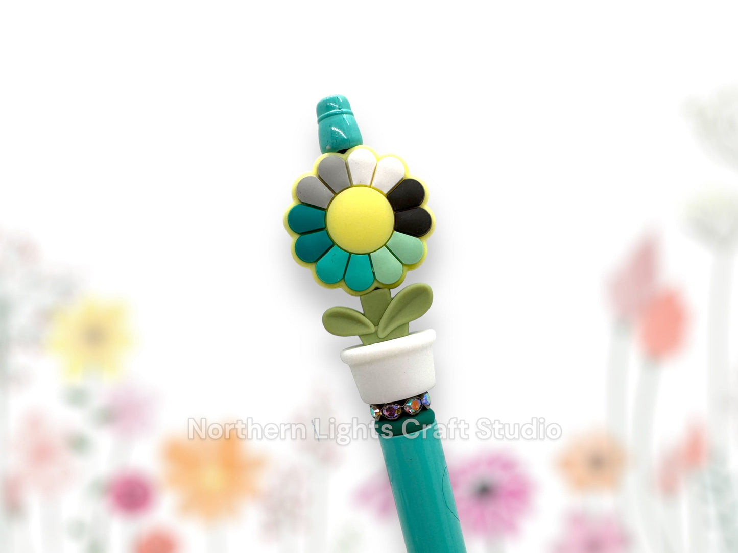 Custom Beaded Flower Pen, Potted Flower Pen, Potted Flower Pen, Bling Flower Pen, Bling Flower Pen, Fancy Flower Pen