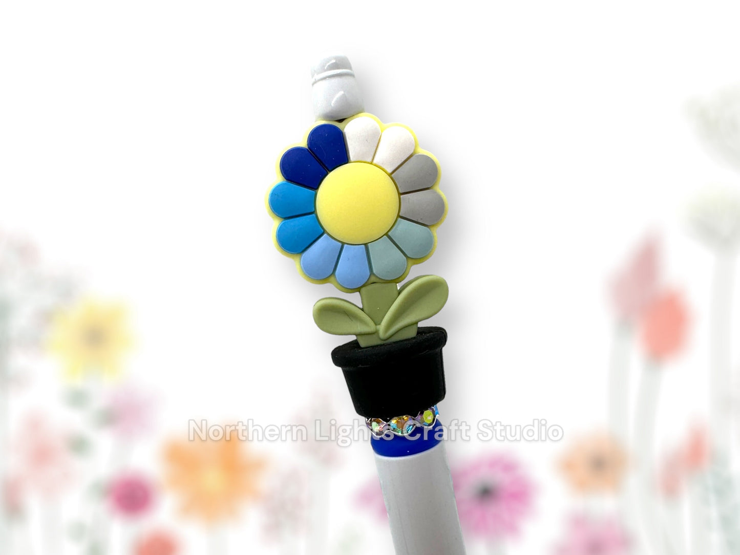 Custom Beaded Flower Pen, Potted Flower Pen, Potted Flower Pen, Bling Flower Pen, Bling Flower Pen, Fancy Flower Pen