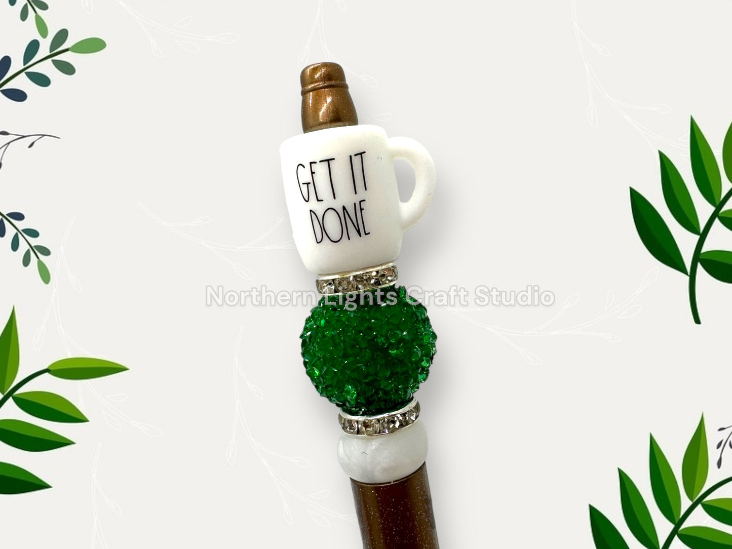 Coffee Pen with Sayings, Beaded Coffee Pen, Custom Coffee Pen, Gift for Coffee Lovers, Coffee Gift Basket Ideas, Get it Done, Teacher Life