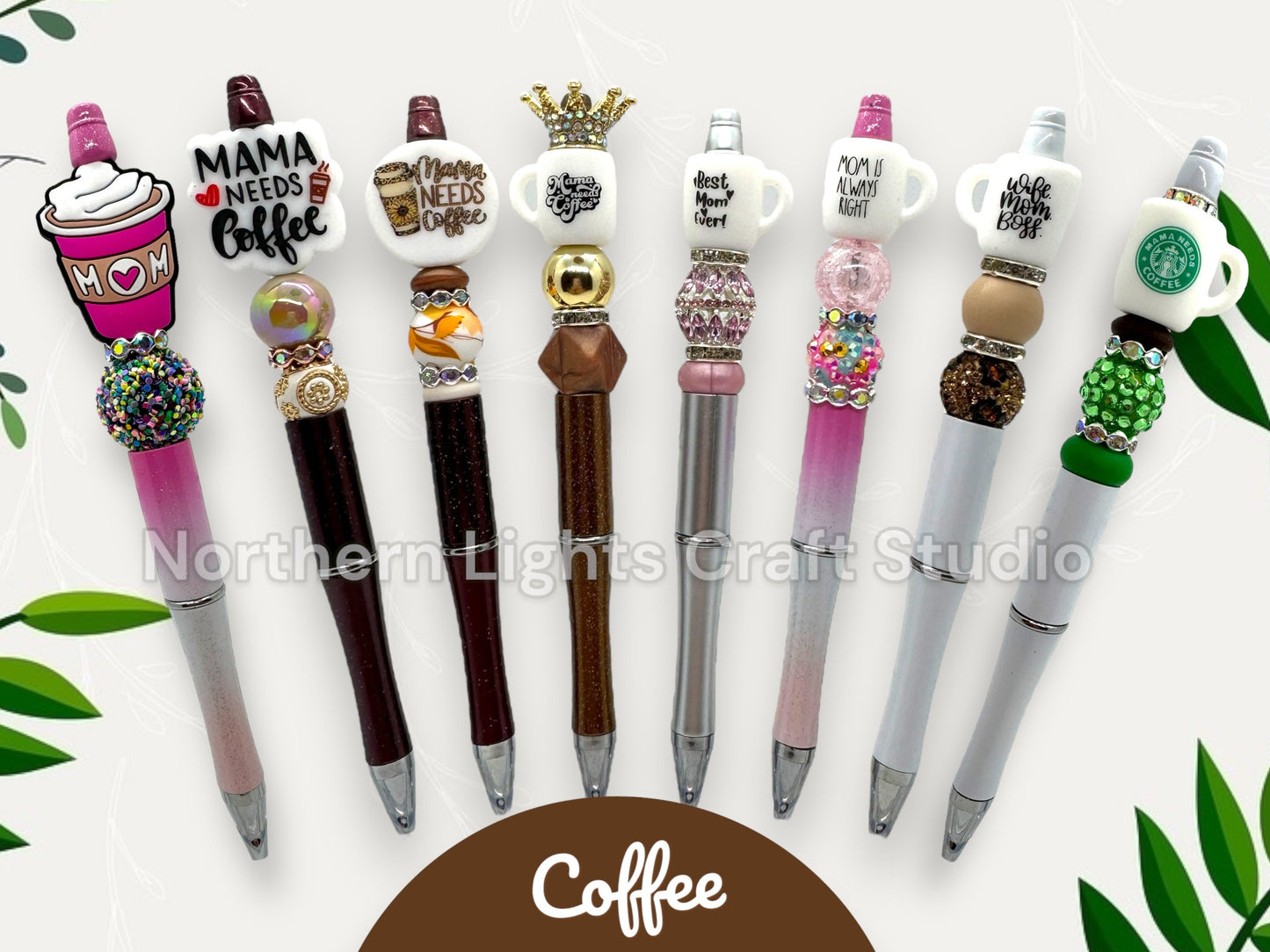 Custome Beaded Coffee Pen, Mama Needs Coffee, Bling Coffee Pen, Gift for Coffee Lovers, Gourmet Coffee Pen, Mom Pen, Girl Boss, Mom Gift