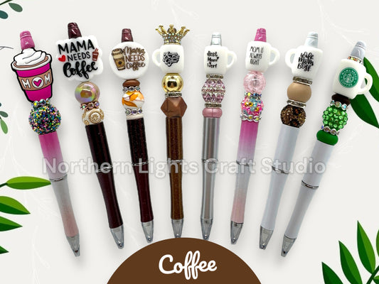 Custome Beaded Coffee Pen, Mama Needs Coffee, Bling Coffee Pen, Gift for Coffee Lovers, Gourmet Coffee Pen, Mom Pen, Girl Boss, Mom Gift