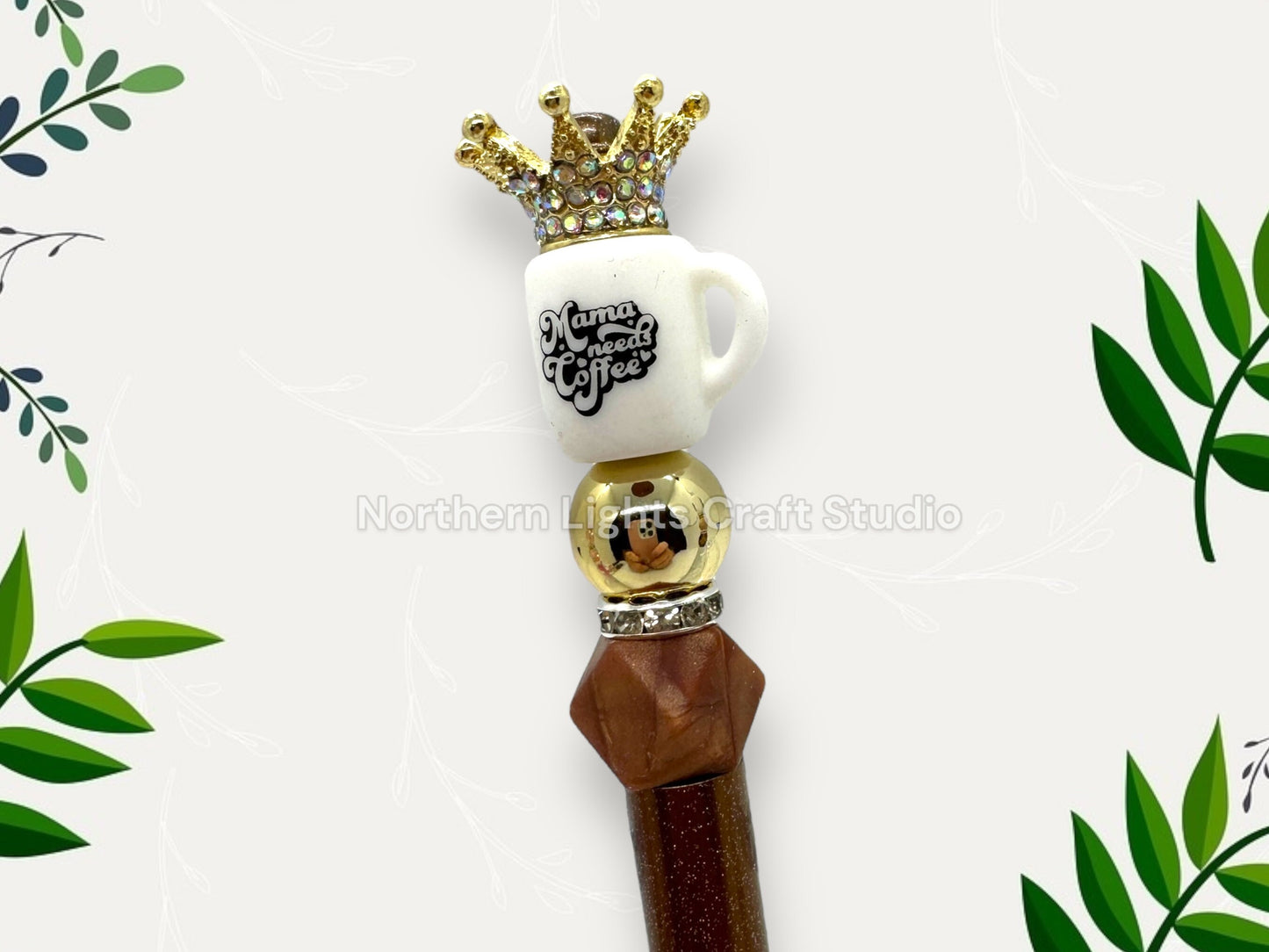 Custome Beaded Coffee Pen, Mama Needs Coffee, Bling Coffee Pen, Gift for Coffee Lovers, Gourmet Coffee Pen, Mom Pen, Girl Boss, Mom Gift