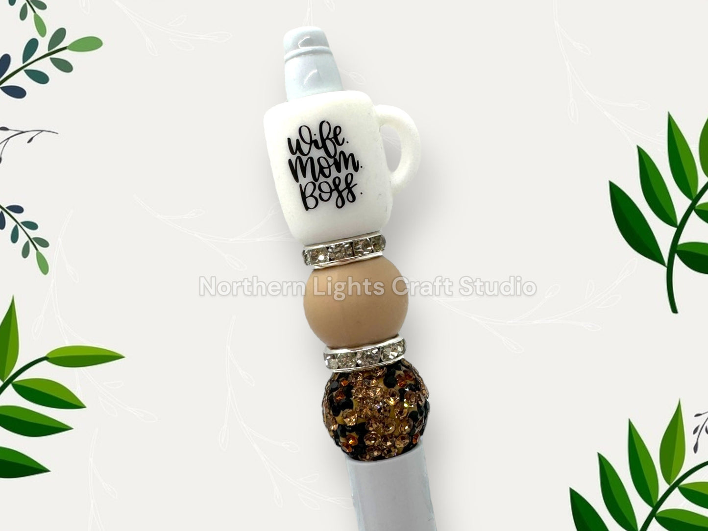 Custome Beaded Coffee Pen, Mama Needs Coffee, Bling Coffee Pen, Gift for Coffee Lovers, Gourmet Coffee Pen, Mom Pen, Girl Boss, Mom Gift