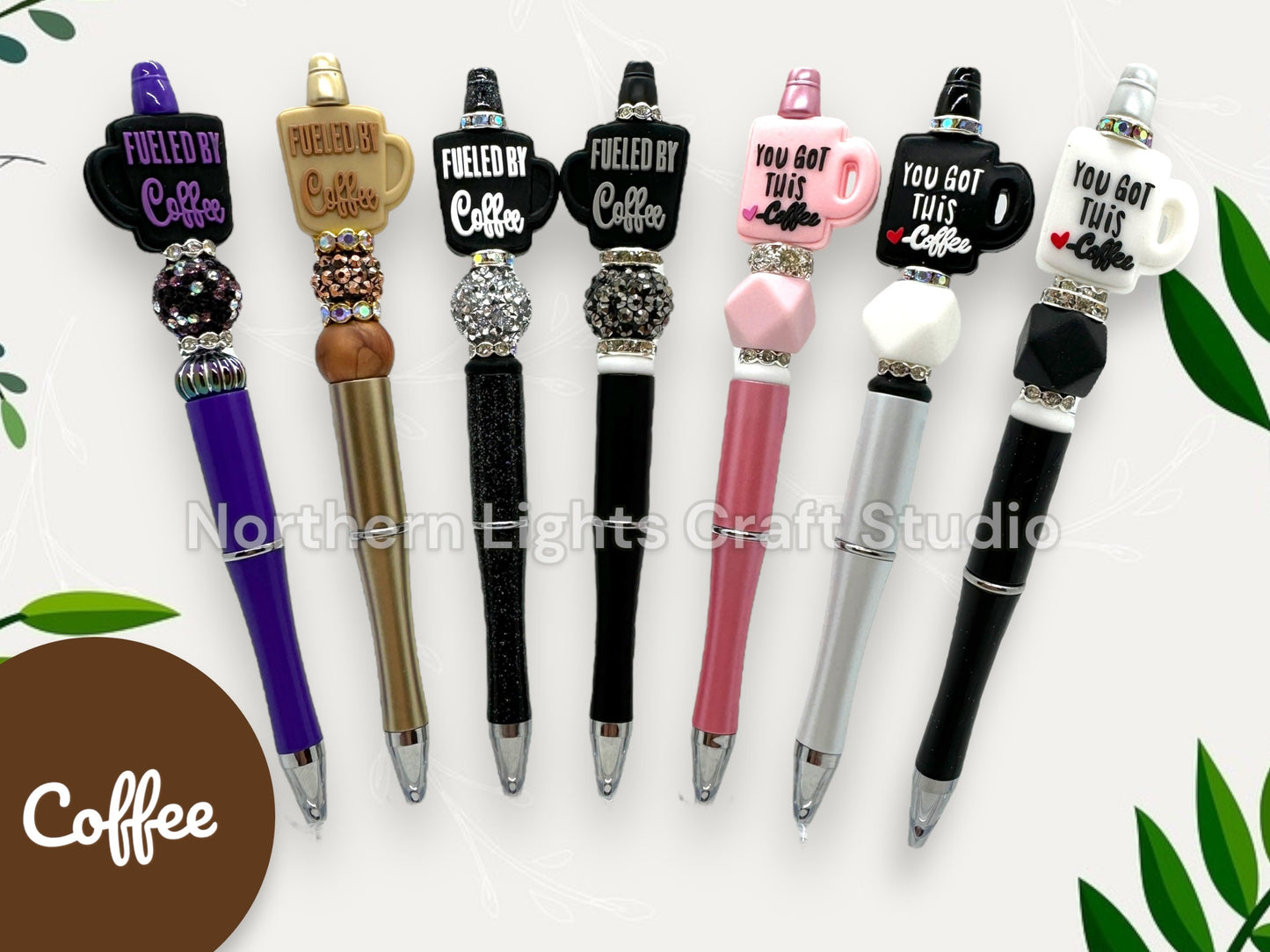Custom Beaded Coffee Pen, Bling Pen, Bling Coffee Pen, Gourmet Coffee Pen, Gift for Coffee Lovers, Boba Tea Pen, Boba Tea Gift