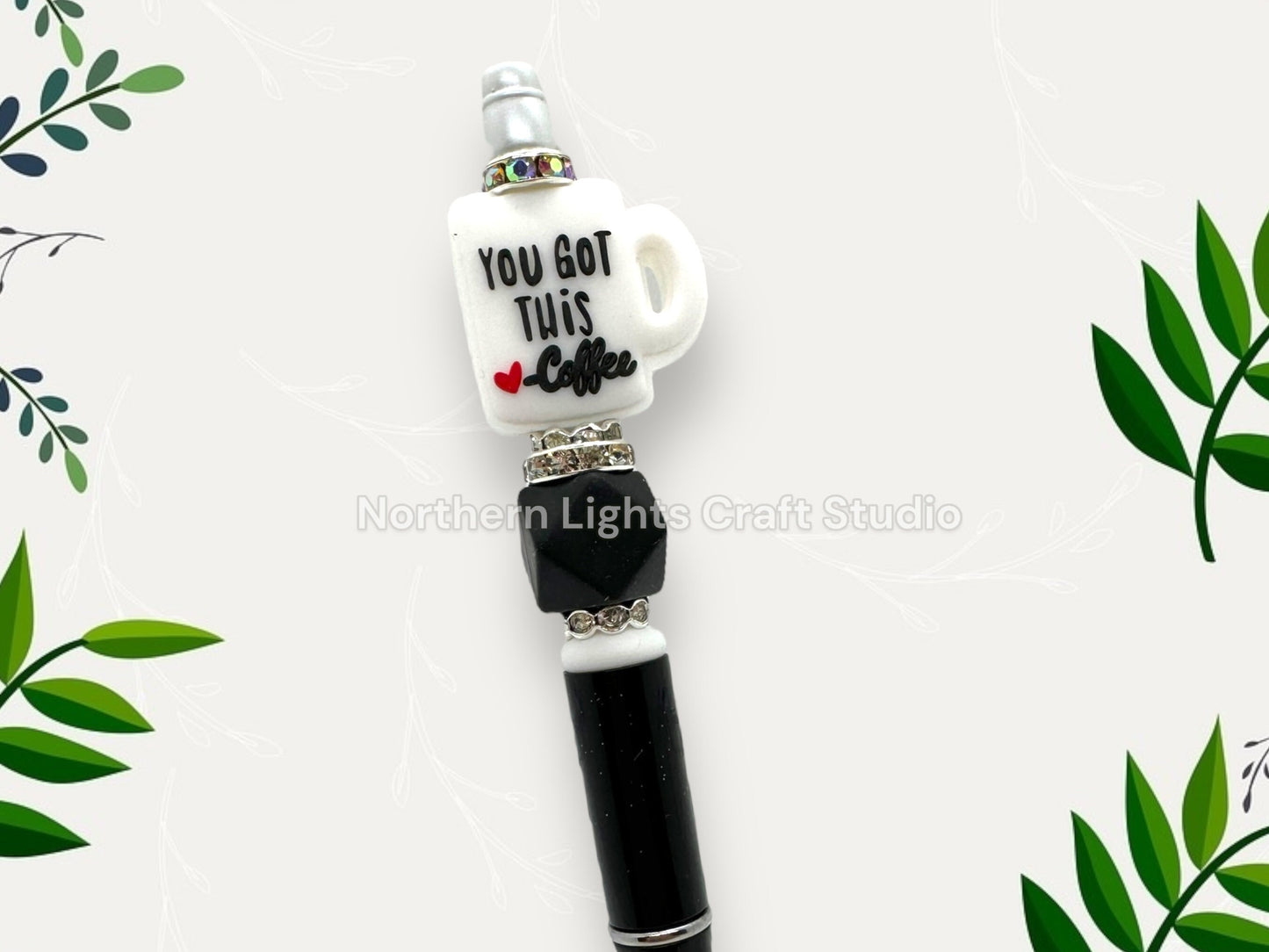 Custom Beaded Coffee Pen, Bling Pen, Bling Coffee Pen, Gourmet Coffee Pen, Gift for Coffee Lovers, Boba Tea Pen, Boba Tea Gift
