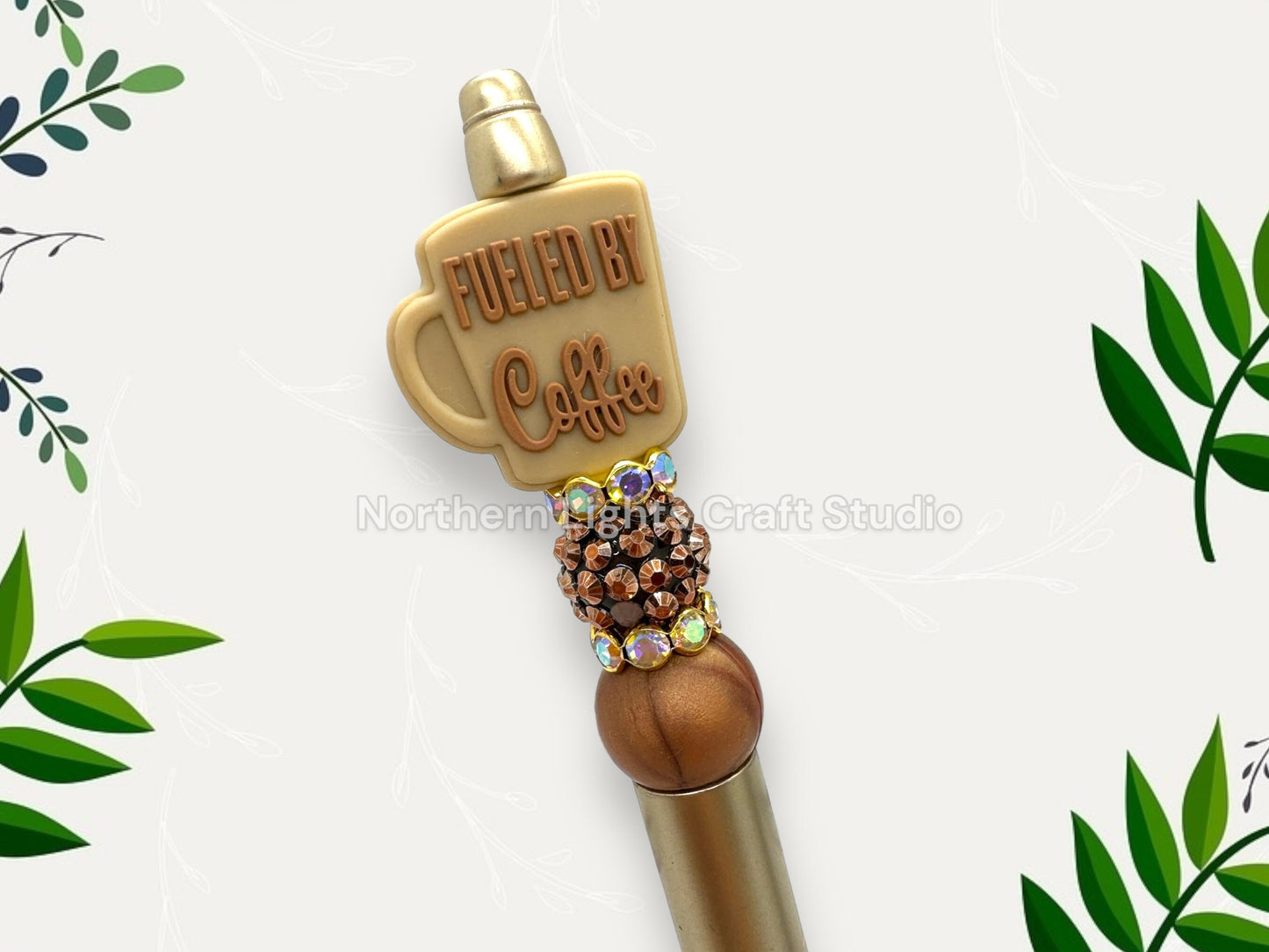 Custom Beaded Coffee Pen, Bling Pen, Bling Coffee Pen, Gourmet Coffee Pen, Gift for Coffee Lovers, Boba Tea Pen, Boba Tea Gift