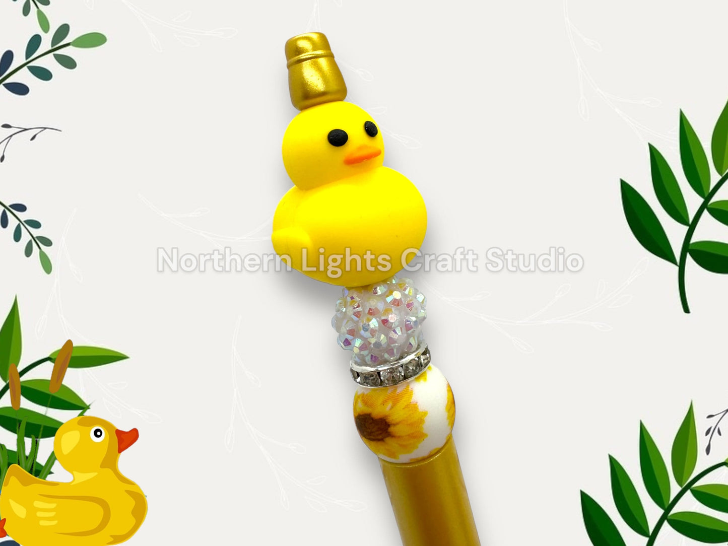 Handmade Beaded Rubber Duck Pen, Rubber Duckie Pen, Rubber Duckie Collector, Gag Gift, Stocking Stuffer Idea, Yellow Duck, Easter Basket Pen