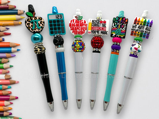 Teacher Appreciation Gift, Pi Day Pen, Math Teacher Pen, Teacher Gift, Big Heart to Shape Little Minds Pen, Bling Teacher Pen, Crayon Pen