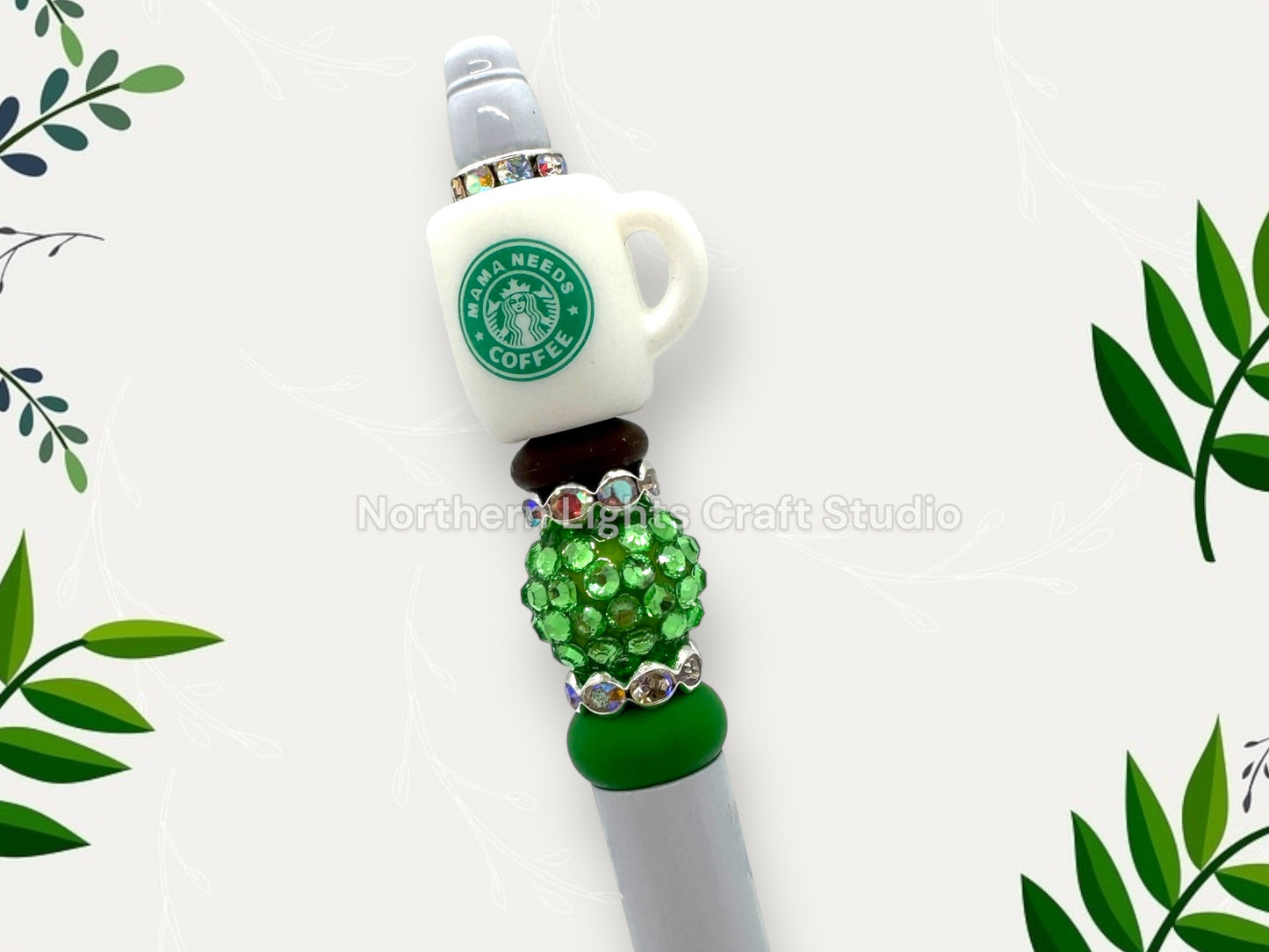 Custome Beaded Coffee Pen, Mama Needs Coffee, Bling Coffee Pen, Gift for Coffee Lovers, Gourmet Coffee Pen, Mom Pen, Girl Boss, Mom Gift