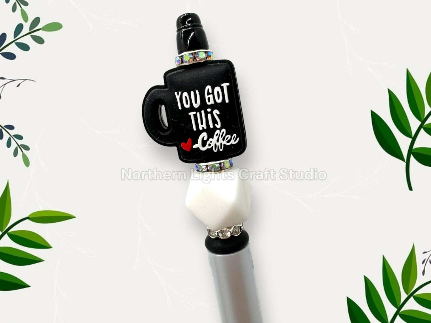 Custom Beaded Coffee Pen, Bling Pen, Bling Coffee Pen, Gourmet Coffee Pen, Gift for Coffee Lovers, Boba Tea Pen, Boba Tea Gift