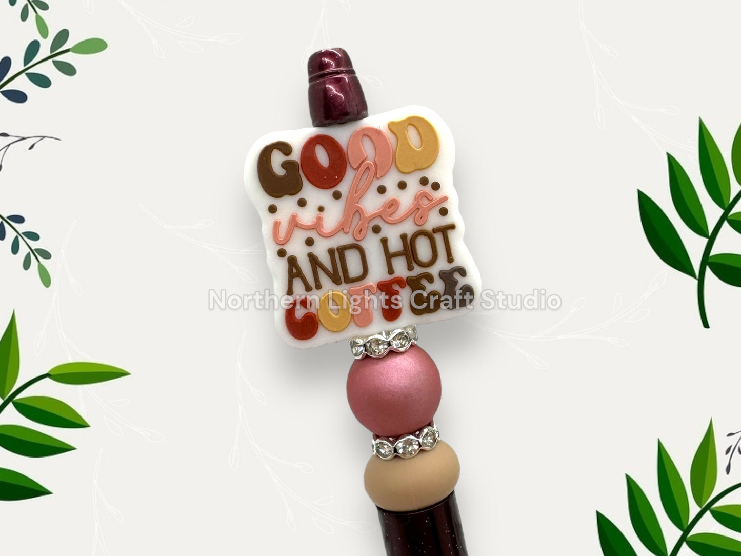 Custom Beaded Coffee Pen, Gourme Coffee Pen Gift, Good Vibes Hot Coffee, Coffee Owns Me Pen, No Talkie Before Coffee Pen, Caffeine Kindness