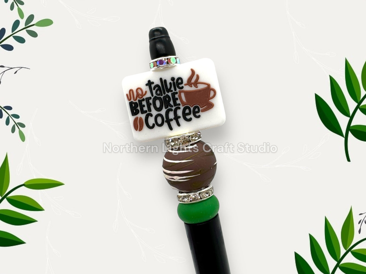 Custom Beaded Coffee Pen, Gourme Coffee Pen Gift, Good Vibes Hot Coffee, Coffee Owns Me Pen, No Talkie Before Coffee Pen, Caffeine Kindness