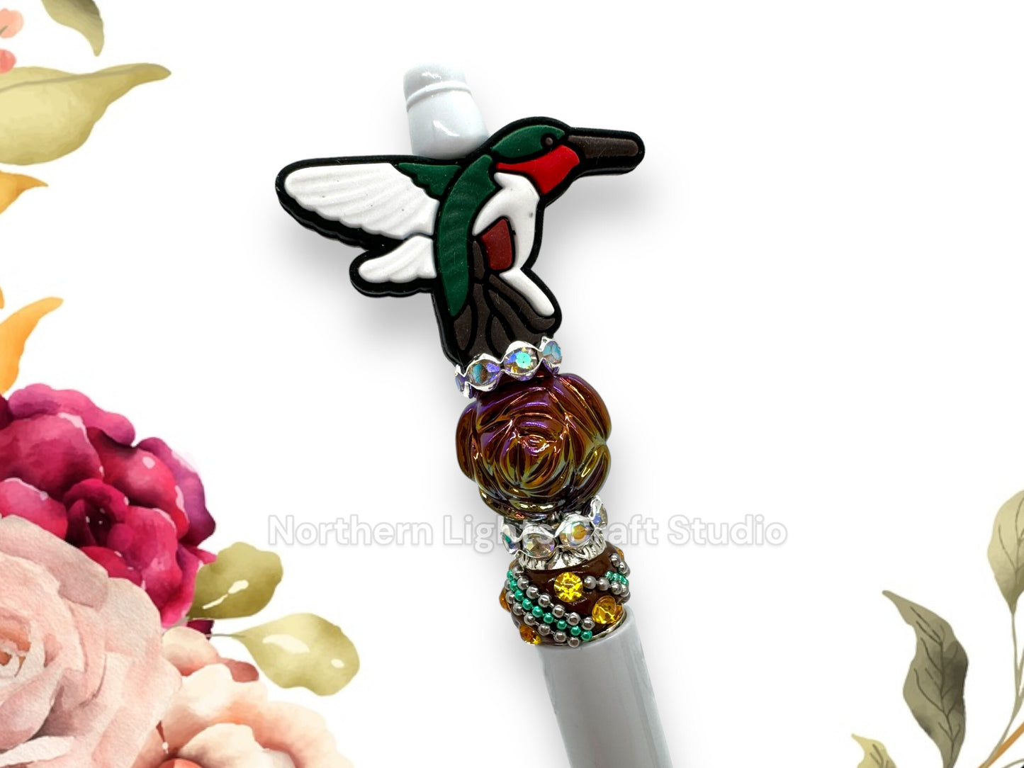 Hummingbird Beaded Pen, Custom Bird Pen, Flamingo Pen, Custom Bird Bead Pen, Bling Hummingbird Pen, Cardinal Bird Pen, Parrot Pen