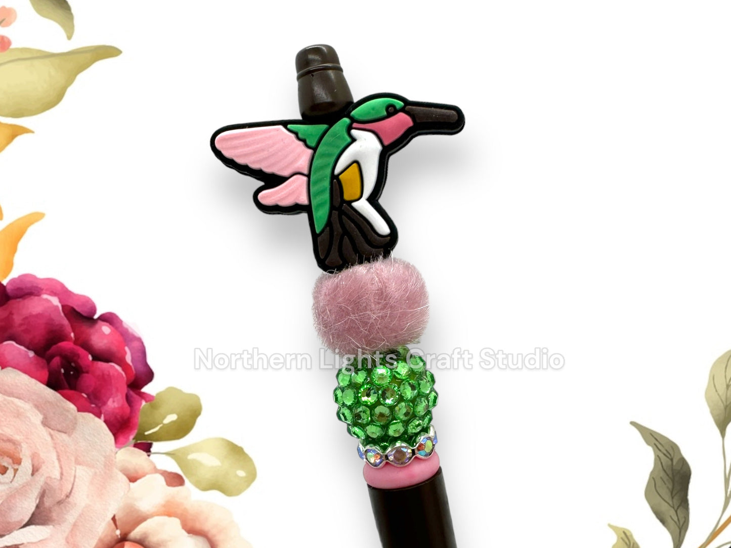 Hummingbird Beaded Pen, Custom Bird Pen, Flamingo Pen, Custom Bird Bead Pen, Bling Hummingbird Pen, Cardinal Bird Pen, Parrot Pen