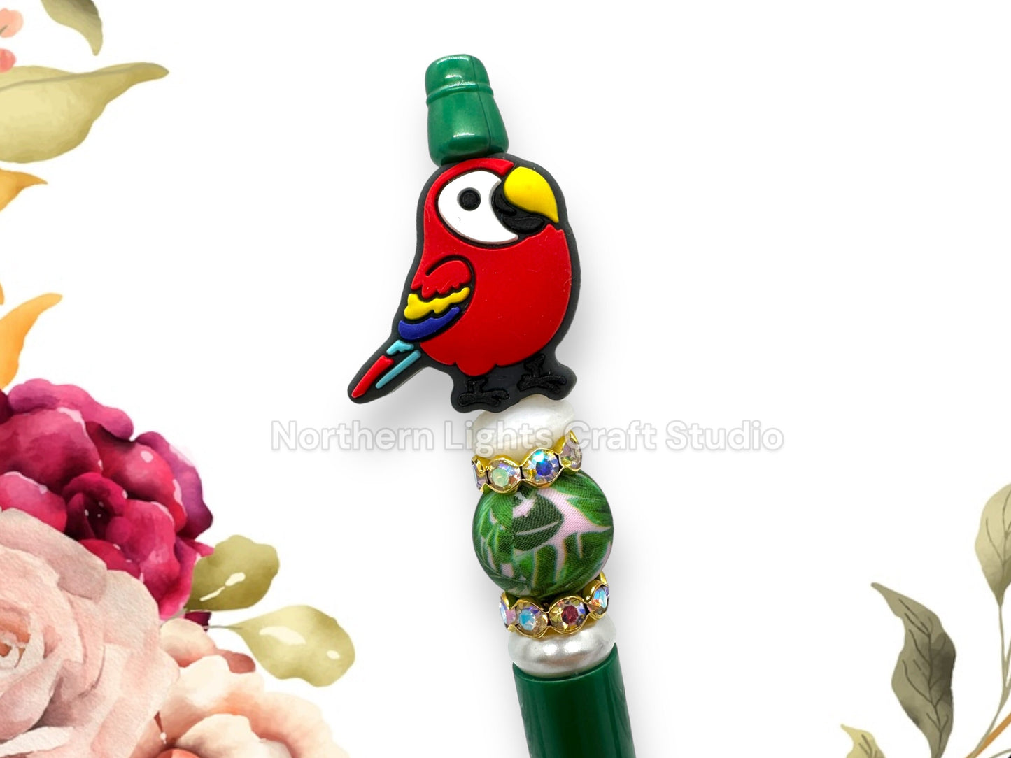 Hummingbird Beaded Pen, Custom Bird Pen, Flamingo Pen, Custom Bird Bead Pen, Bling Hummingbird Pen, Cardinal Bird Pen, Parrot Pen