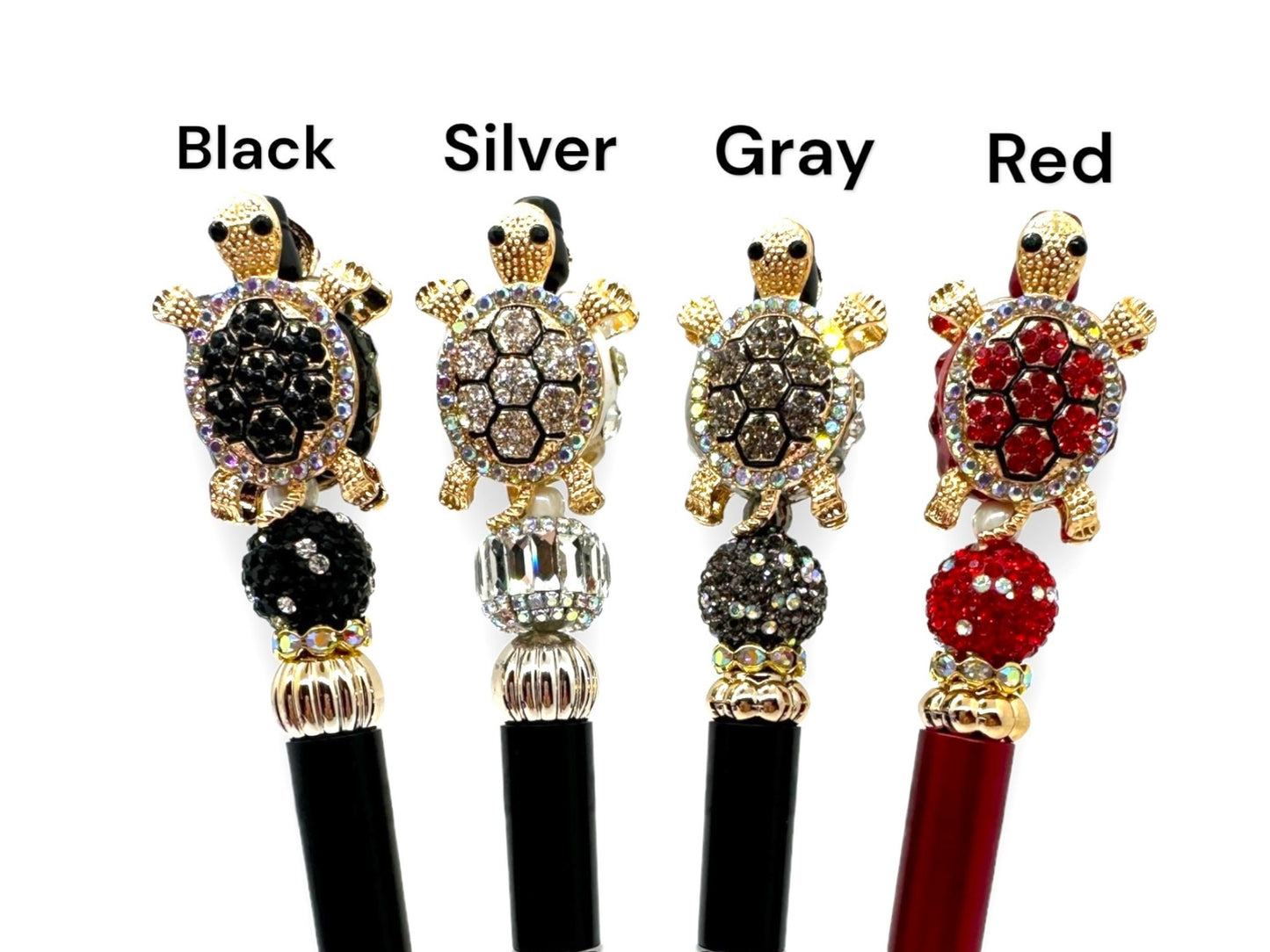 Beaded Bling Turtle Pen, Mosaic Turtle Pen, Fancy Turtle Pen, Rhinestone Turtle Pen (11 Color Options Available-see photos)