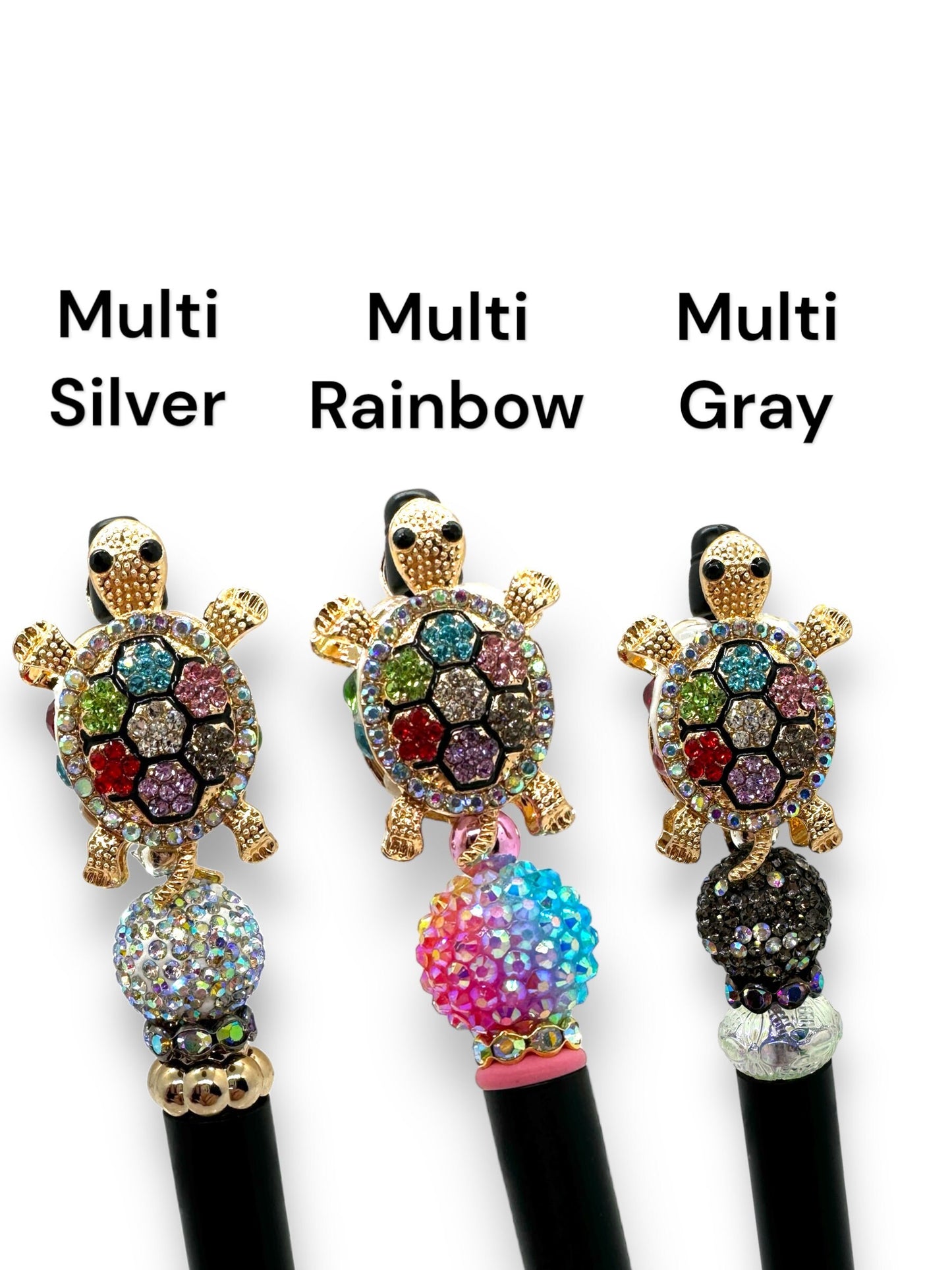 Beaded Bling Turtle Pen, Mosaic Turtle Pen, Fancy Turtle Pen, Rhinestone Turtle Pen (11 Color Options Available-see photos)