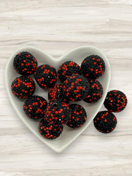 20mm Halloween Rhinestone Beads (10 pieces), High Quality Pave Clay Rhinestone Beads 10 piece pack