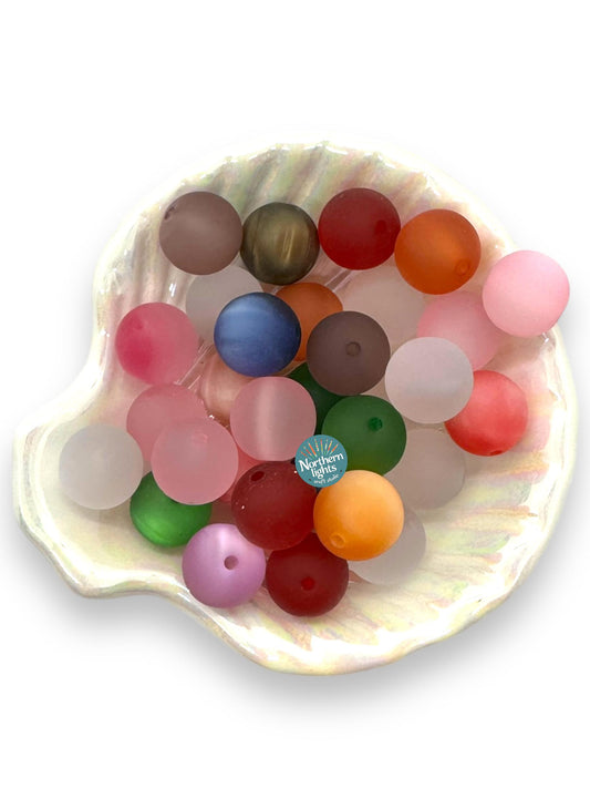 16mm Frosted Cat's Eye New Acrylic Beads 20 pc.