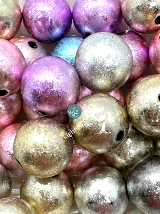 16mm Foil Acrylic Beads