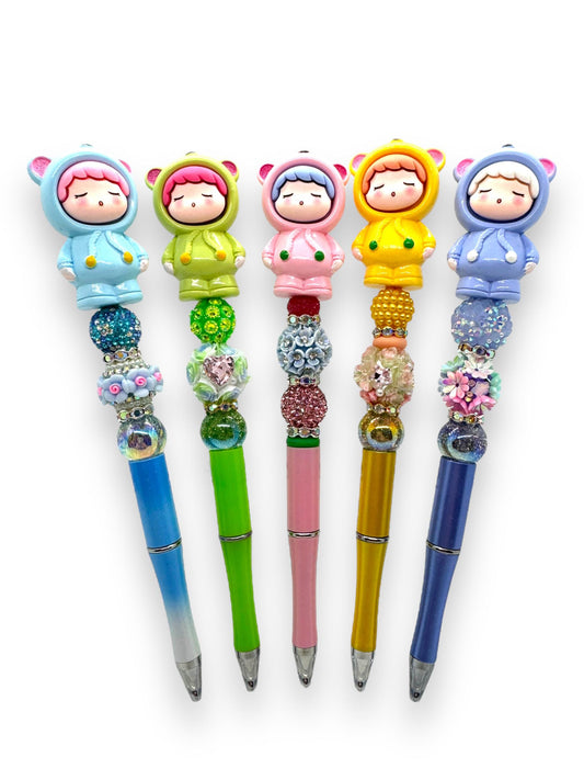 3D Figure Pens, Character Pens, Fancy Beaded Pens, Sleeping Angel Babies Pen