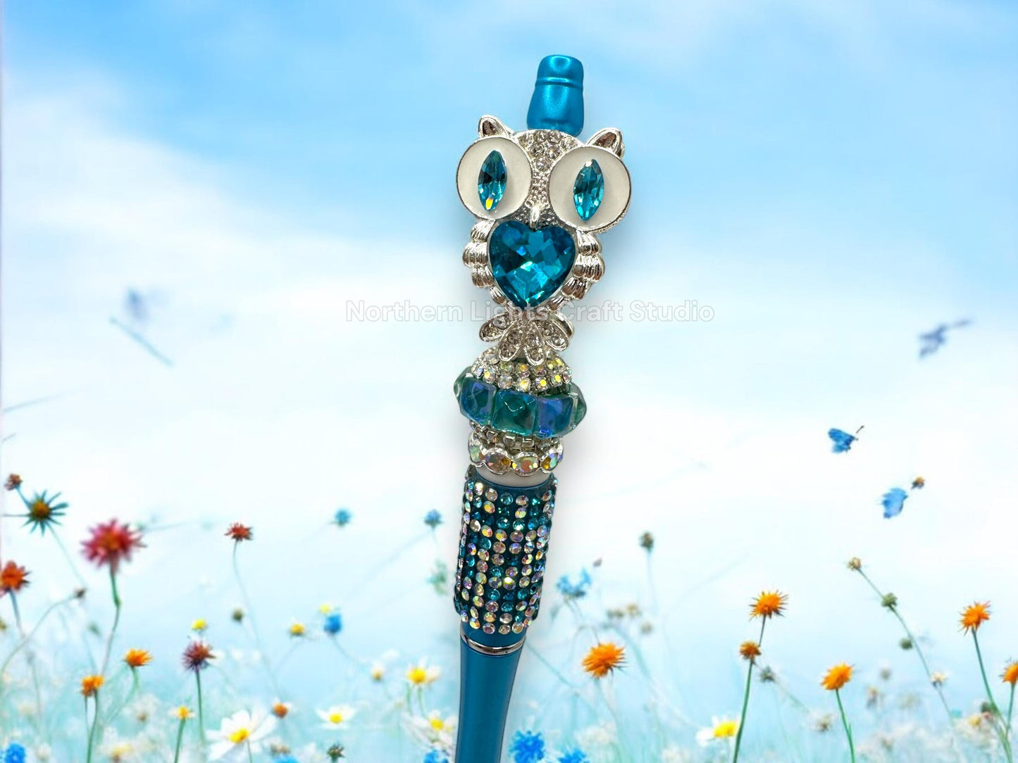 Fancy Owl Pen, Bling Owl Pen, Rhinestone Owl Pen
